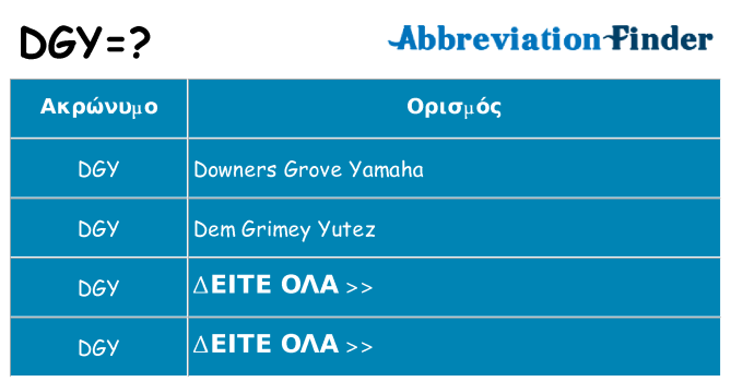 Τι σημαίνει dgy ηρεμήσει