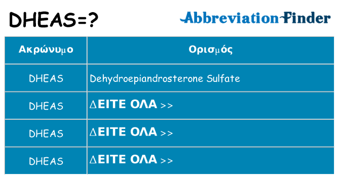 Τι σημαίνει dheas ηρεμήσει