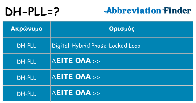 Τι σημαίνει dh-pll ηρεμήσει
