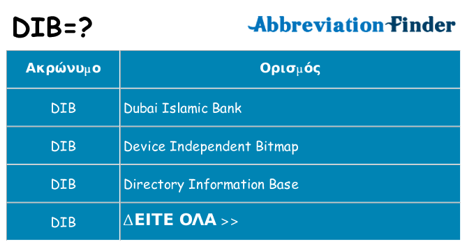 Τι σημαίνει dib ηρεμήσει