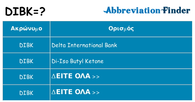 Τι σημαίνει dibk ηρεμήσει
