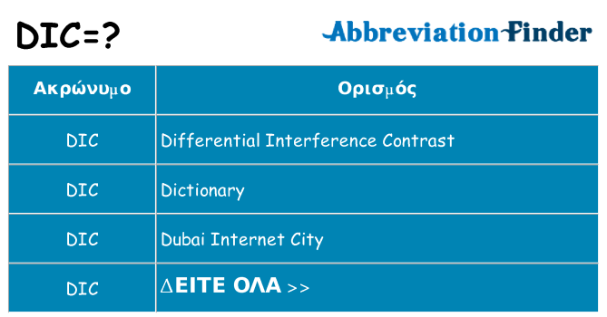 Τι σημαίνει dic ηρεμήσει