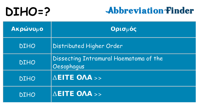 Τι σημαίνει diho ηρεμήσει