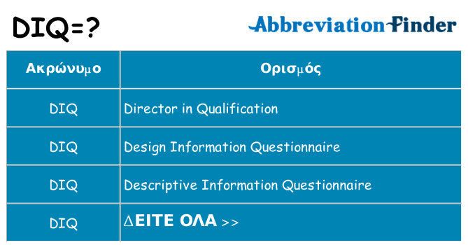 Τι σημαίνει diq ηρεμήσει