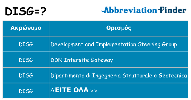 Τι σημαίνει disg ηρεμήσει