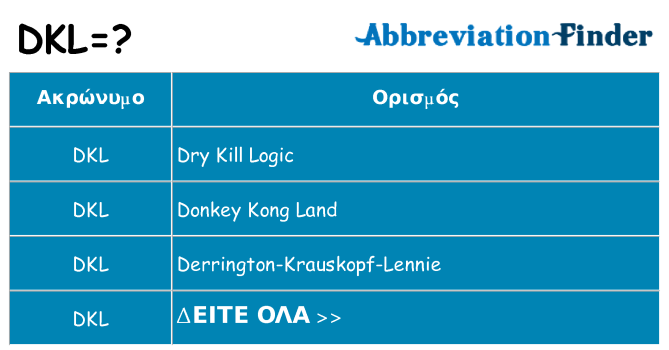 Τι σημαίνει dkl ηρεμήσει