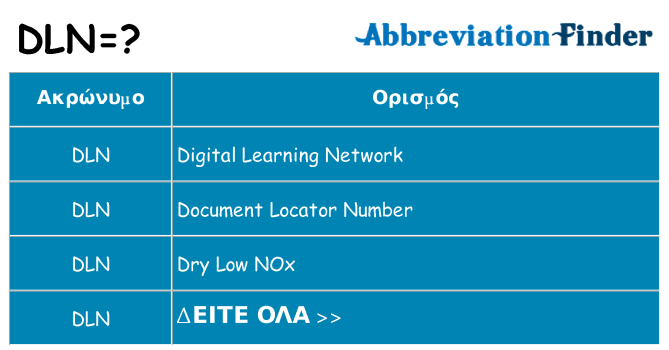 Τι σημαίνει dln ηρεμήσει