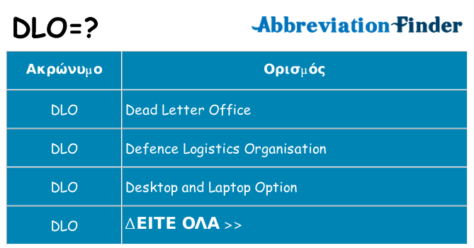 Τι σημαίνει dlo ηρεμήσει