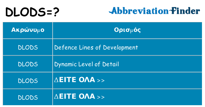 Τι σημαίνει dlods ηρεμήσει