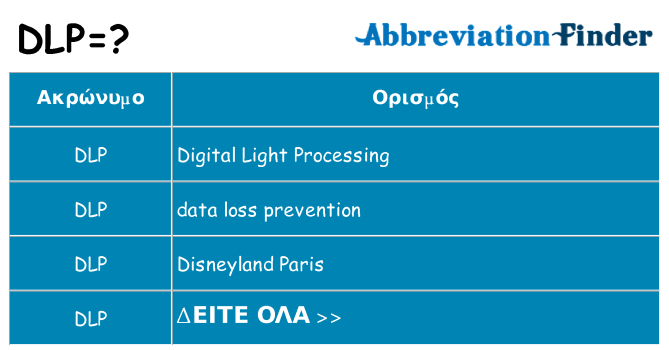Τι σημαίνει dlp ηρεμήσει