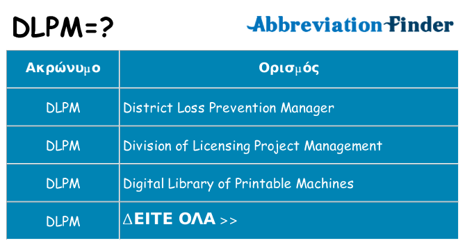 Τι σημαίνει dlpm ηρεμήσει