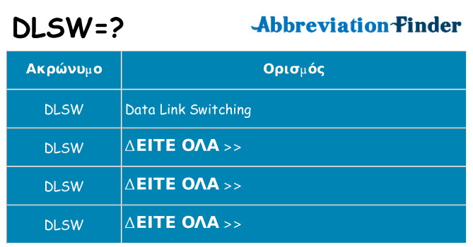Τι σημαίνει dlsw ηρεμήσει