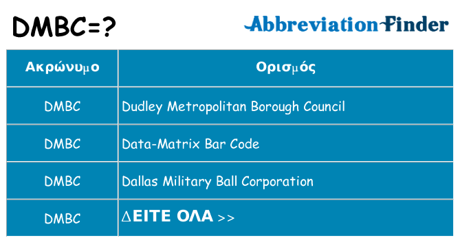 Τι σημαίνει dmbc ηρεμήσει