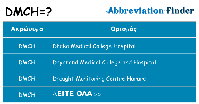 Τι σημαίνει dmch ηρεμήσει