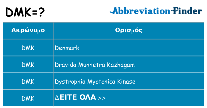 Τι σημαίνει dmk ηρεμήσει