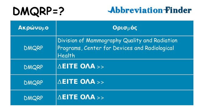 Τι σημαίνει dmqrp ηρεμήσει