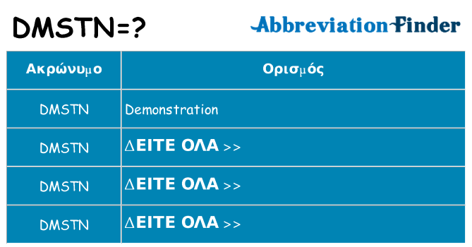 Τι σημαίνει dmstn ηρεμήσει