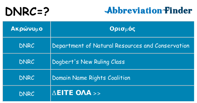 Τι σημαίνει dnrc ηρεμήσει