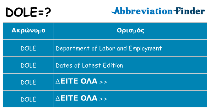 Τι σημαίνει dole ηρεμήσει