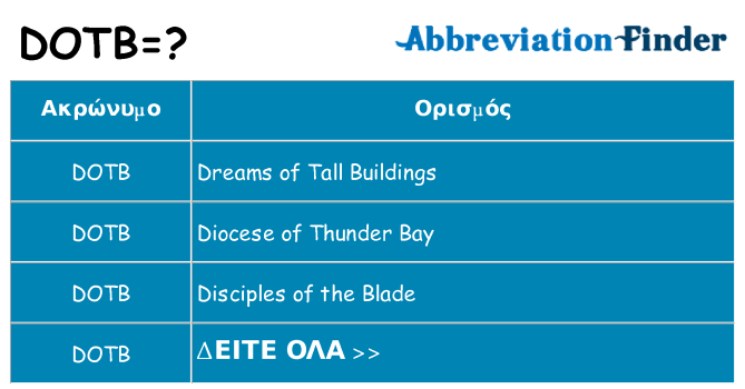 Τι σημαίνει dotb ηρεμήσει