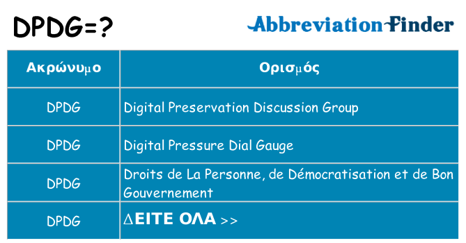 Τι σημαίνει dpdg ηρεμήσει