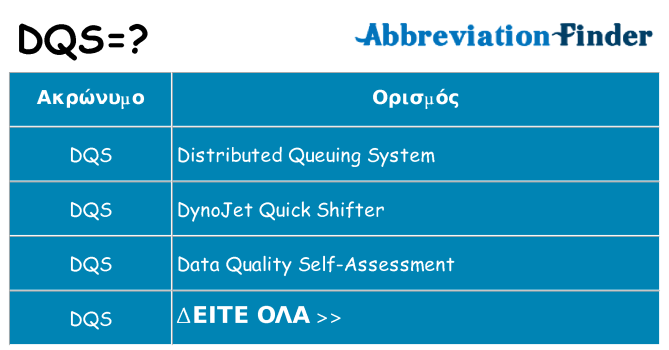 Τι σημαίνει dqs ηρεμήσει
