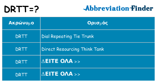 Τι σημαίνει drtt ηρεμήσει
