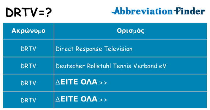 Τι σημαίνει drtv ηρεμήσει