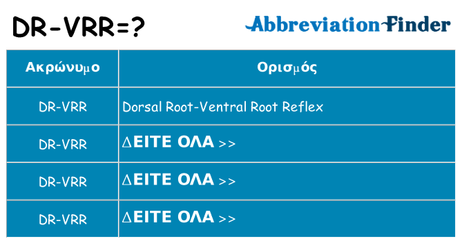 Τι σημαίνει dr-vrr ηρεμήσει