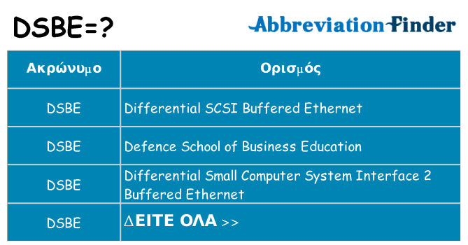 Τι σημαίνει dsbe ηρεμήσει