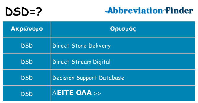 Τι σημαίνει dsd ηρεμήσει