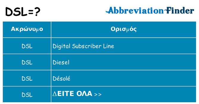 Τι σημαίνει dsl ηρεμήσει