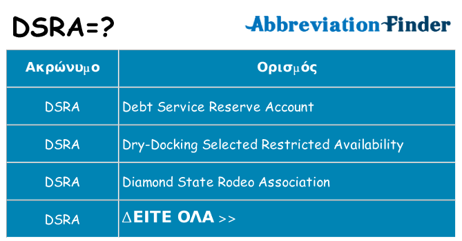Τι σημαίνει dsra ηρεμήσει
