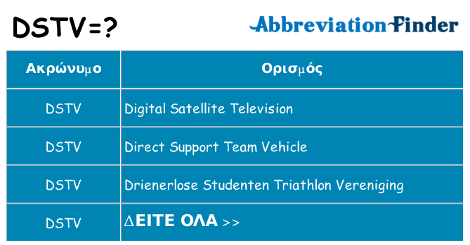 Τι σημαίνει dstv ηρεμήσει