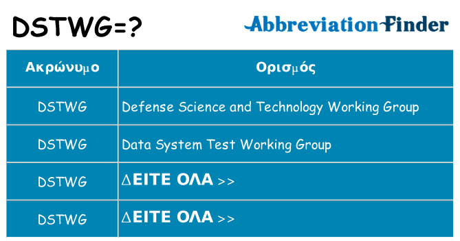 Τι σημαίνει dstwg ηρεμήσει