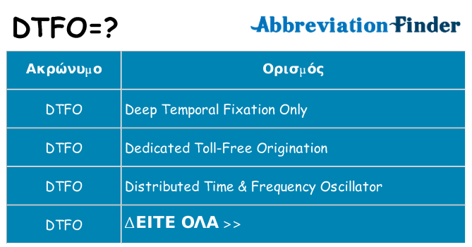 Τι σημαίνει dtfo ηρεμήσει