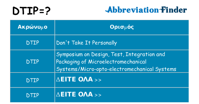 Τι σημαίνει dtip ηρεμήσει