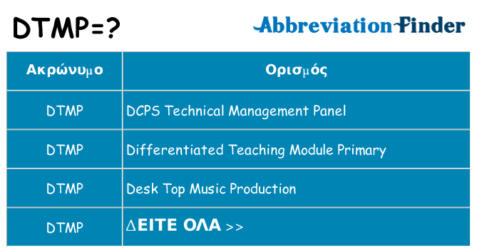 Τι σημαίνει dtmp ηρεμήσει