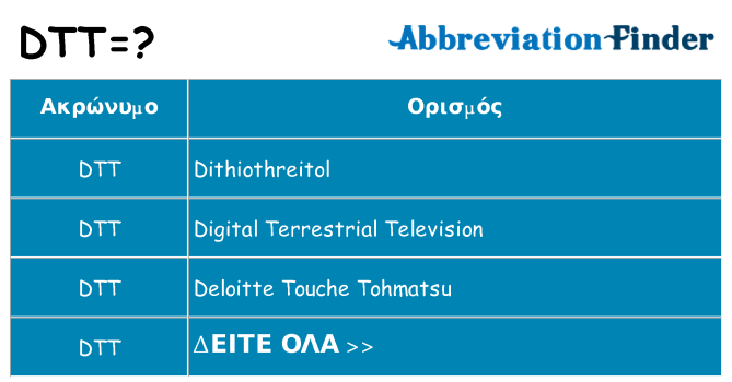 Τι σημαίνει dtt ηρεμήσει