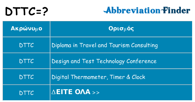 Τι σημαίνει dttc ηρεμήσει