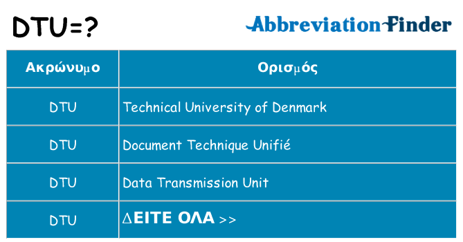 Τι σημαίνει dtu ηρεμήσει