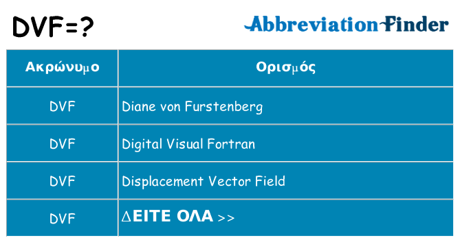 Τι σημαίνει dvf ηρεμήσει