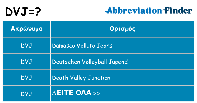 Τι σημαίνει dvj ηρεμήσει