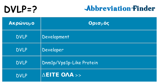 Τι σημαίνει dvlp ηρεμήσει