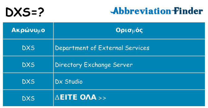 Τι σημαίνει dxs ηρεμήσει