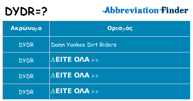 Τι σημαίνει dydr ηρεμήσει