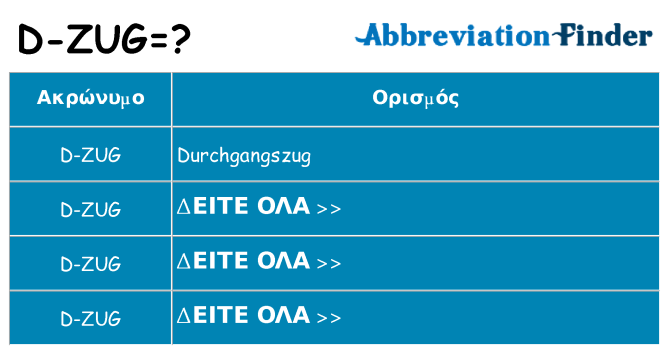 Τι σημαίνει d-zug ηρεμήσει