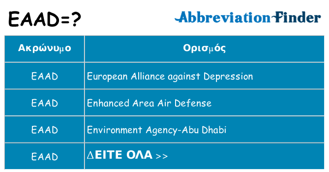 Τι σημαίνει eaad ηρεμήσει