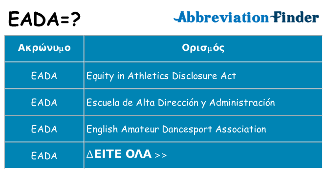 Τι σημαίνει eada ηρεμήσει