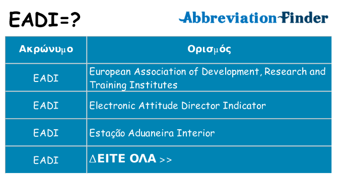 Τι σημαίνει eadi ηρεμήσει